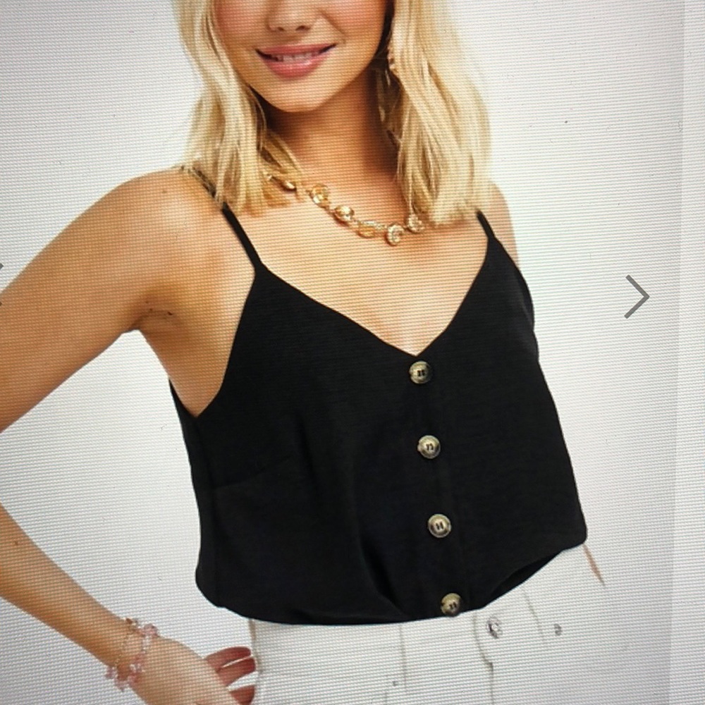 New Look button through cami in black - NWOT